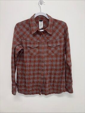 Patagonia Highlands long sleeve button front down shirt 6 organic cotton